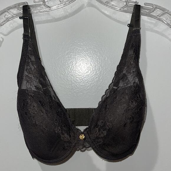 Natori Other - Natori Gray Color Cross back Lace Trimmed Bra